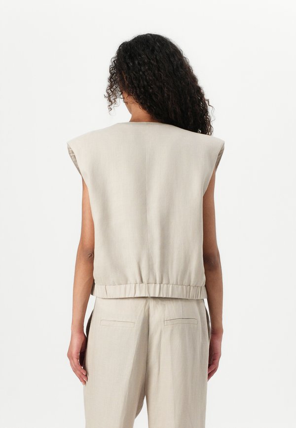 NATULI - Waistcoat - oyster gray2
