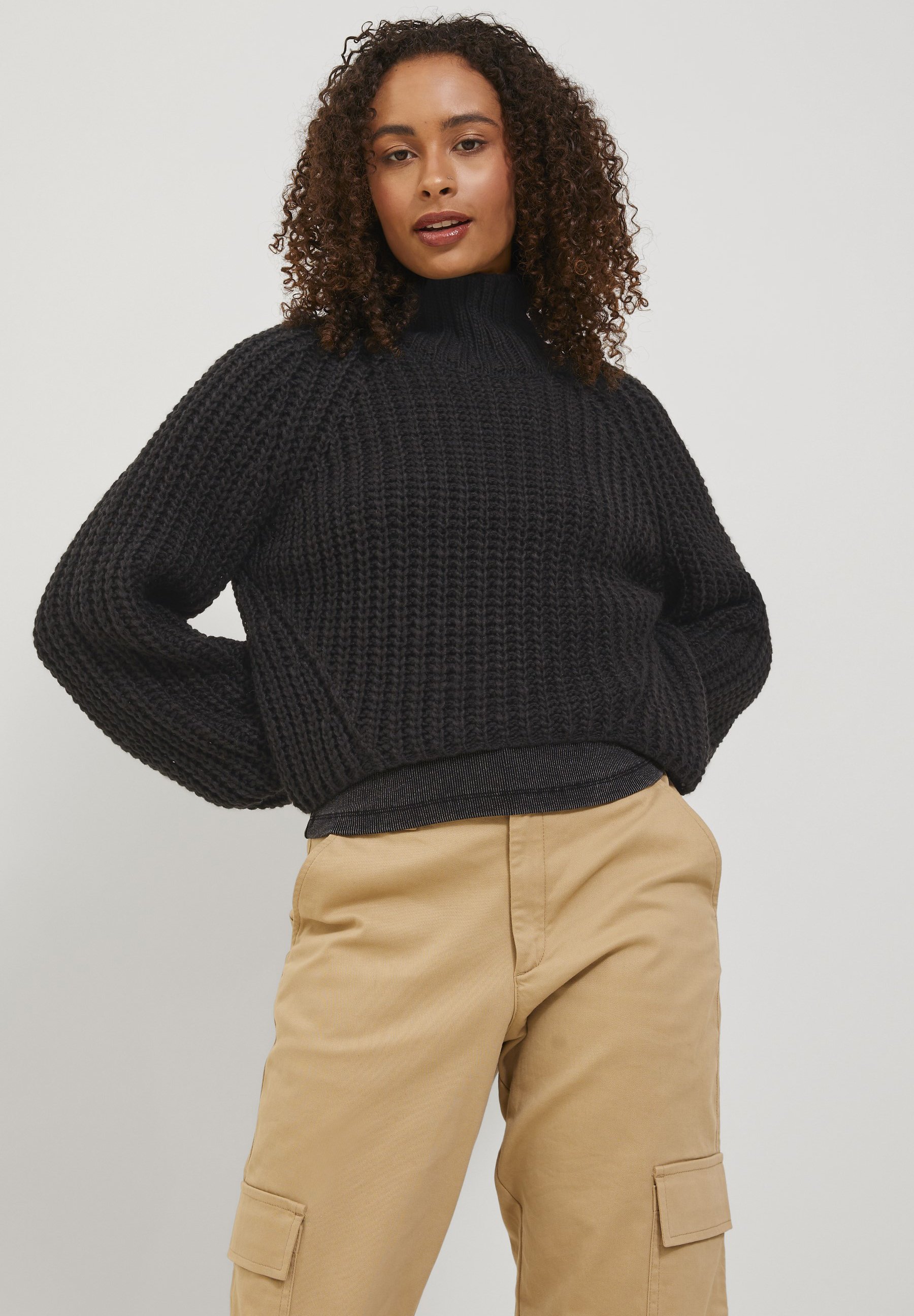 JJXX Jxkelvy Chunky Col Haut Tricot Noos Pull, Violet Crépuscule, XL Femme