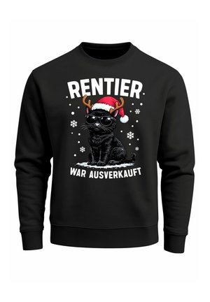 MIT WEIHNACHTEN - Sweatshirt - katze schwarz