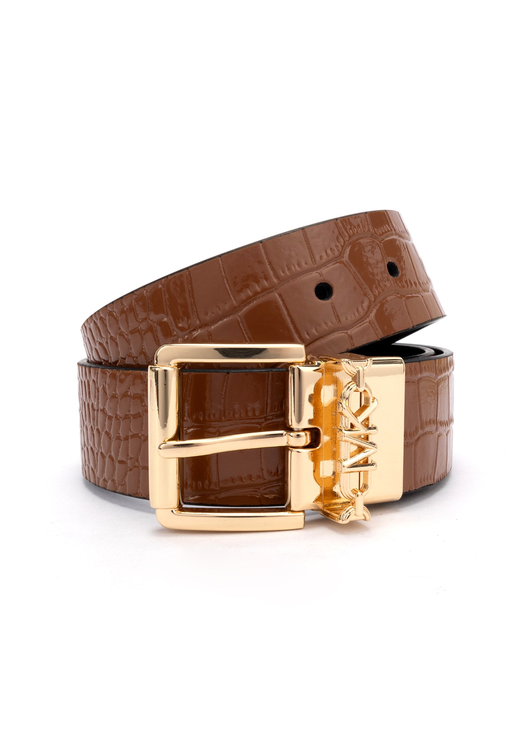 Michael Kors Reversible Crocodile Embossed Leather Belt in Brown Medium NWT Michael Kors Reversible Monogram & Croc-Embossed Leather  main image 4