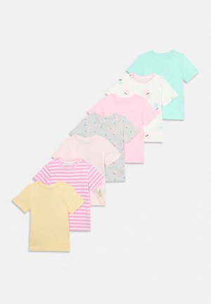Friboo UNISEX 7 PACK - Nyomott mintás póló - lilac/turquoise/off white