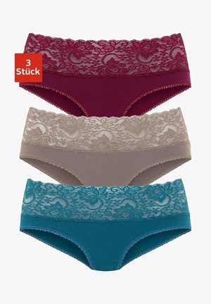 LASCANA, 3 PACK - Slip - blue/beige/red
