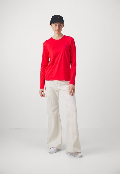 Polo Ralph Lauren LONG SLEEVE JERSEY CREWNECK TEE - Tops ar garām piedurknēm - bright hibiscus
