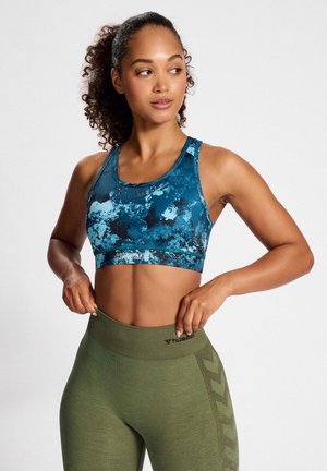 HMLTE DIGI SANDSTORM AOP - Reggiseno sportivo con sostegno medio - deep teal