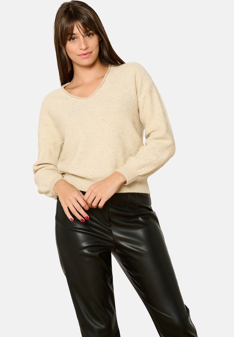 LolaLiza WITH SEQUINS - Pulover - lt beige