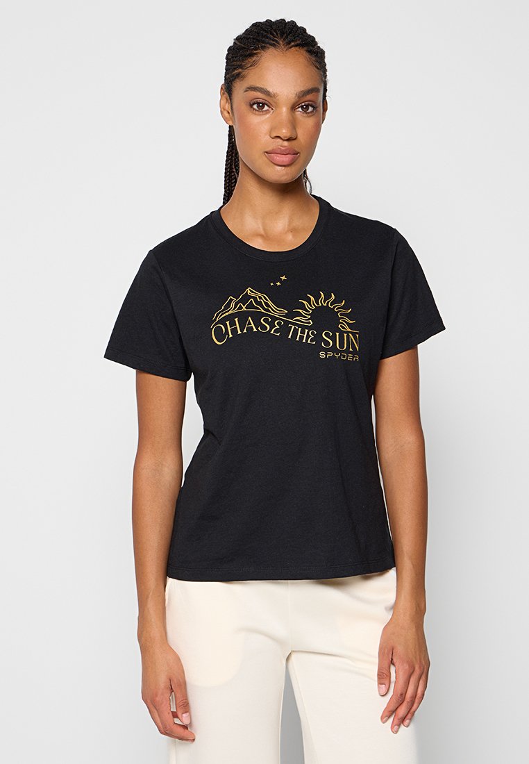 Spyder T-shirt print zwart