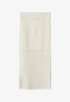 Toalla de cocina de algodón, color crema con un patrón de tejido texturizado, que presenta un borde tejido. Material suave, absorbente y ligero.