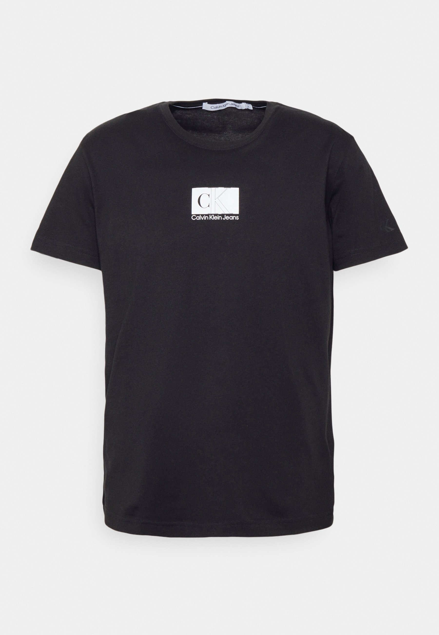 Calvin Klein Jeans SMALL CENTRE MONOGRAM BOX TEE - T-shirt print - ck  black/zwart - Zalando.nl