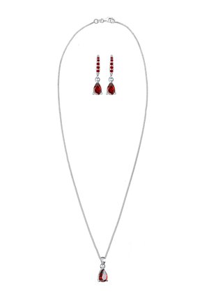 SET TROPFEN ZIRKONIA - Ohrringe - rot