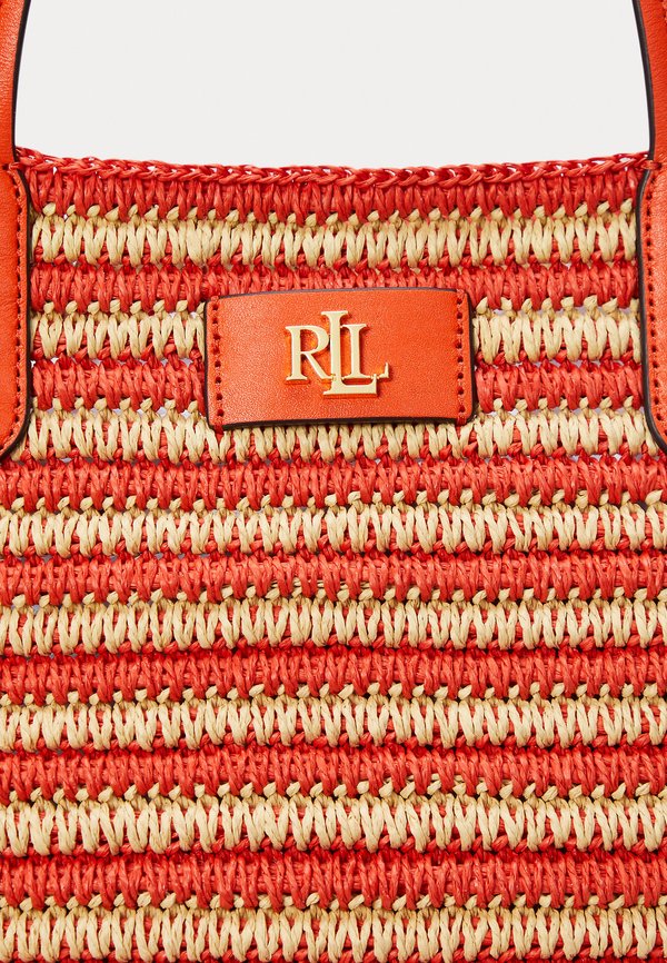 STRIPED STRAW LARGE BRIE TOTE BAG - Tote bag - orange3