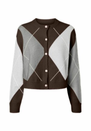 Pieces, KNITTED CARDIGAN PCSALLY CHECK - Cardigan - hot fudge