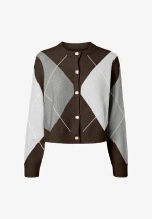 Pieces, KNITTED CARDIGAN PCSALLY CHECK - Cardigan - hot fudge
