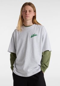 Vans BRUSH SCRIPT LOOSE FIT - Camiseta estampada - light grey heather