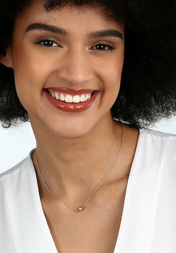 Halskette - silverfarbenund roségoldfarben