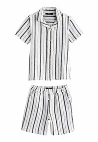 Next - SHORT SLEEVES STRIPE REGULAR FIT - Shorts - black white Imagen en miniatura 1