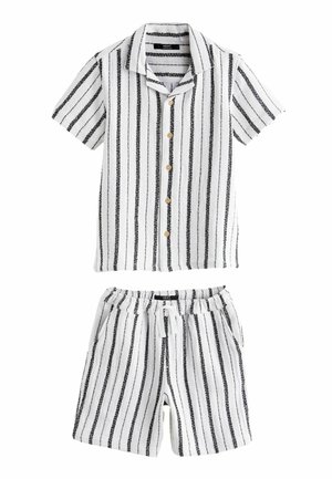 SHORT SLEEVES STRIPE REGULAR FIT - Šortai - black white