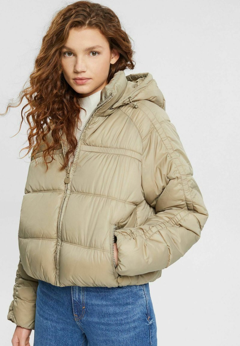 edc by Esprit CROPPUFFER Winter jacket pale khaki/khaki Zalando.ie