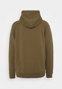 Olivengroene hoodie van een zachte katoenmix, met een trekkoordcapuchon, raglanmouwen en ribgebreide manchetten en zoom.