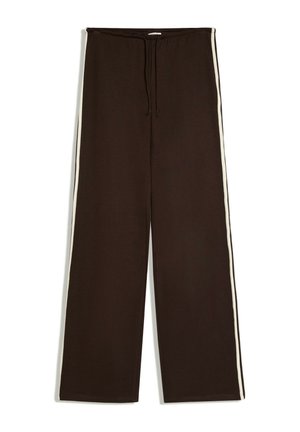 Bershka, PLUSH WITH CONTRAST SIDE STRIPE - TROUSERS - Pantalon de survêtement - dark brown