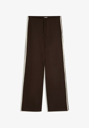 Bershka, PLUSH WITH CONTRAST SIDE STRIPE - TROUSERS - Pantalon de survêtement - dark brown