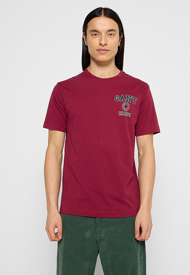 Gant T-shirt print donkerrood