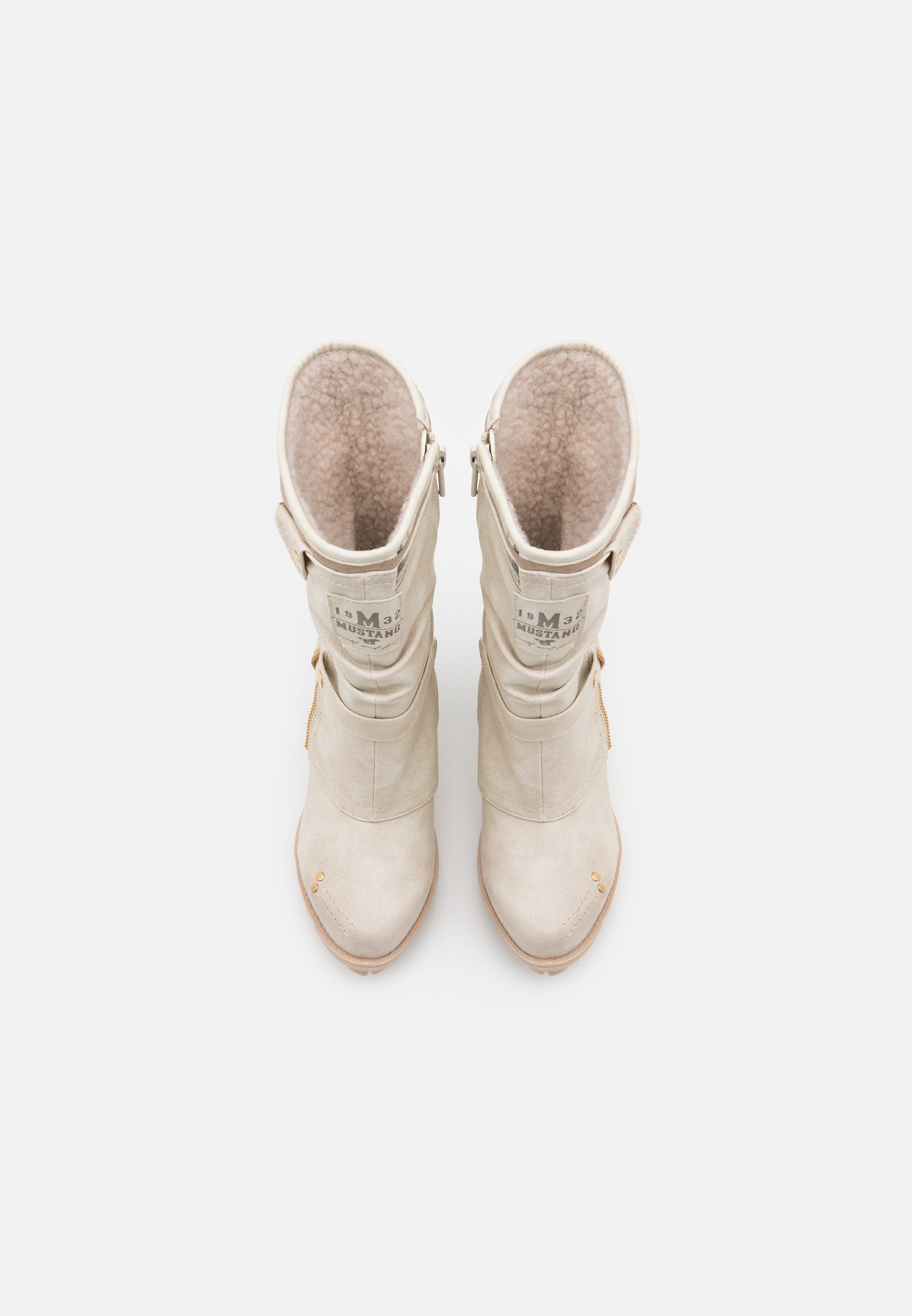 gold biker boots
