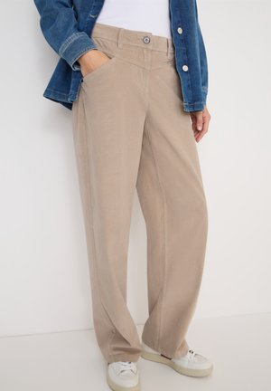 WIDE LEG - Tygbyxor - beige