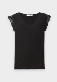 VITRAV V NECK - Lihtne T-särk - black