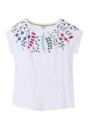 FatFace, REGULAR FIT - FLORAL EMBROIDERED T-SHIRT . - Triko s potiskem - ivory