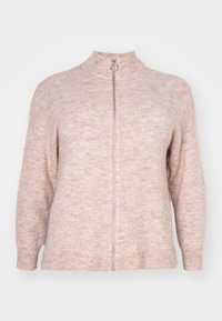 VMCPALMA HIGHNECK ZIP CARDIGAN - Kardigan - silver mink melange