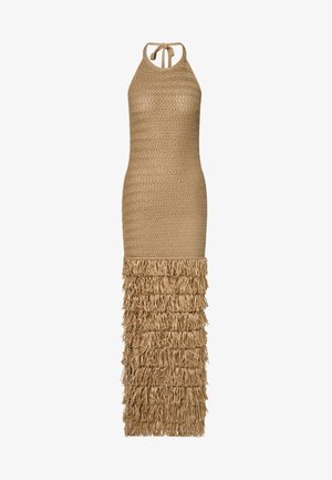 Malina, ELISSA HALTERNECK FRINGE DRESS - Robe longue - sand