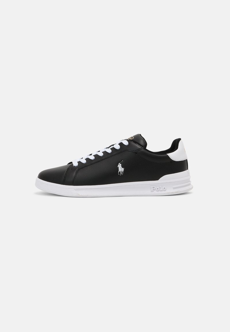 Polo Ralph Lauren HERITAGE COURT II LEATHER SNEAKER - Trainers - black/white/black - Zalando.co.uk ralph lauren heritage court 2