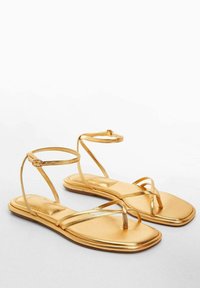 Mango Sandale s remenom u obliku slova T - gold-coloured