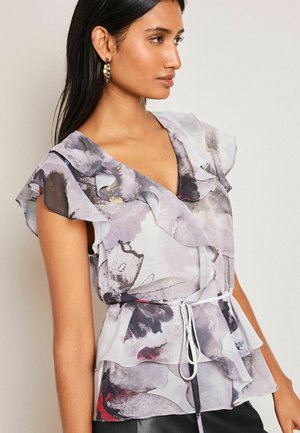 Next Blůza - grey black abstract print