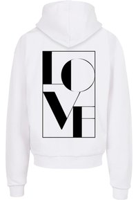 Merchcode LOGO VERTICAL ULTRA HEAVY - Kapucni - white