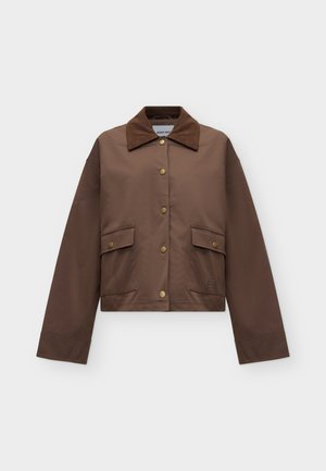 Noisy May, NMNORA COLLAR JACKET  - Καλοκαιρινό μπουφάν - chocolate brown/dark brown