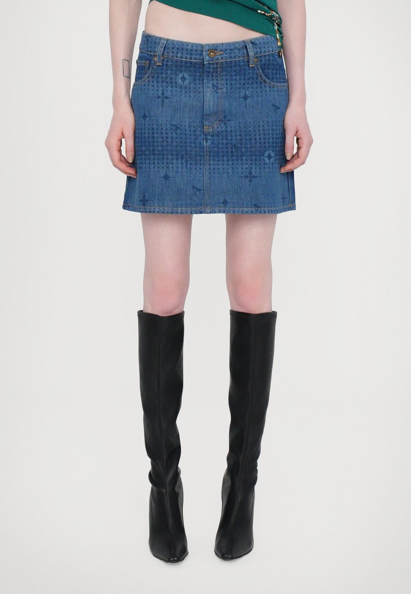 Ahluwalia - WOMENS LASER MINI SKIRT - Jupe en jean - mid wash indigo, Agrandir