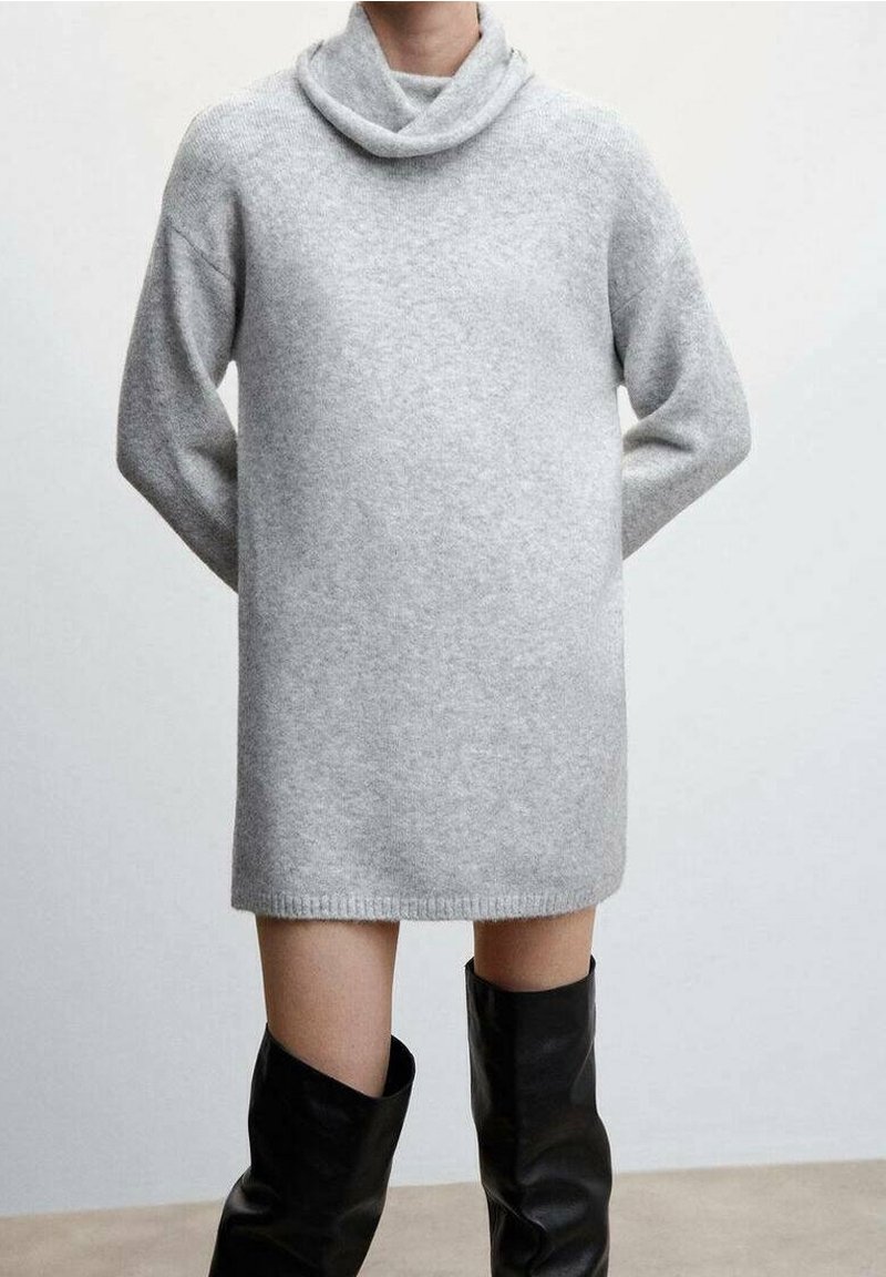Mango Jumper dress - mottled light grey
