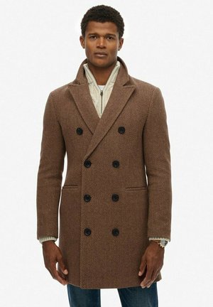 MERCHANT TOWN - Klassischer Mantel - camel brown herringb