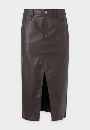 ONLY, ONLBITTEN - Pencil skirt - chocolate plum