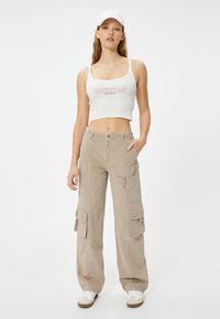 Koton EVE CARGO  - Vaqueros rectos - beige
