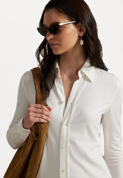 Polo Ralph Lauren BUTTONED PONTE MAXI SHIRTDRESS - Blousejurk - trophy cream