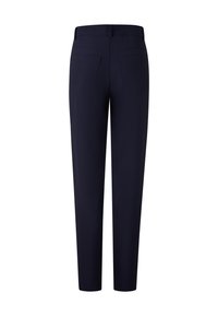 Námořnické kalhoty s rovnýmu střihem, vybavené dvěma zadními kapsami a hladkým povrchem. Jednoduchý design s středně vysokým pasem.