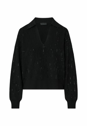 LIU JO, LIU JO SWEATER WITH JEWEL EMBROIDERY - Πουλόβερ - black
