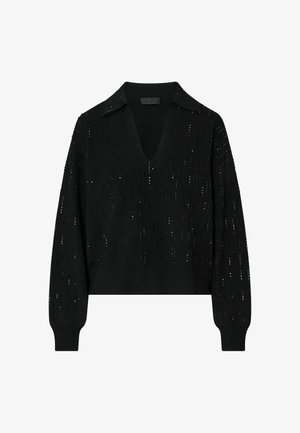LIU JO, LIU JO SWEATER WITH JEWEL EMBROIDERY - Πουλόβερ - black