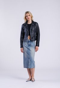 Freaky Nation Leren jas - black silver