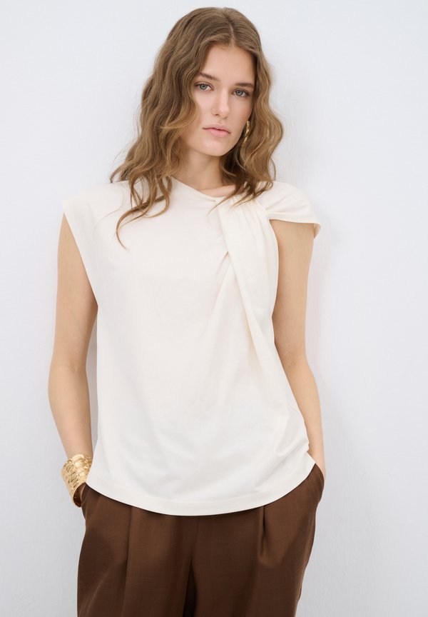 KNOT DETAILED - T-Shirt basic - vanilla