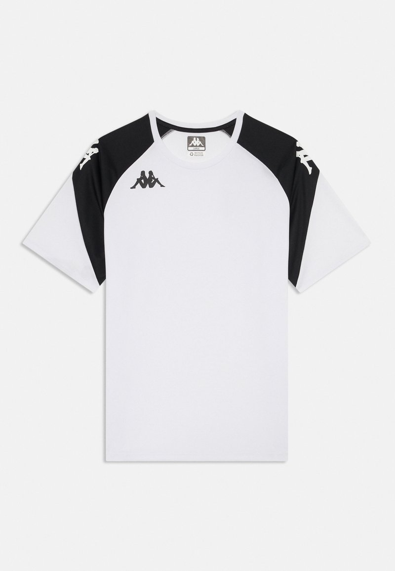 Kappa LORETO UNISEX - Spordi T-särk - white/black