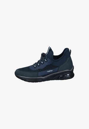 Sneaker navy con materiale in rete e sintetico. Dotato di lacci elastici e suola imbottita con sistema di ammortizzazione ad aria. Design snello con logo.