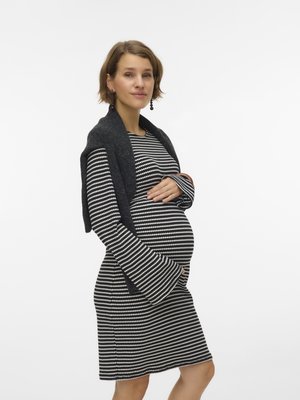 Freizeitkleid - black stripes:snow white